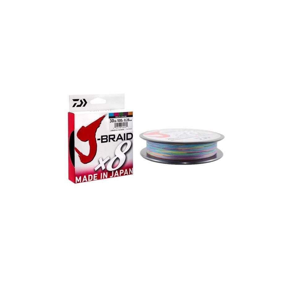Daiwa J-Braid X8 Grand Multicolor Flätlina 300 och 500 m