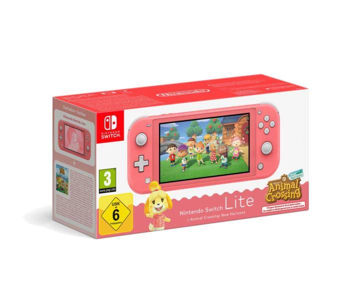 Bärbar Nintendo Switch Lite Rosa + Animal Crossing: New Horizons (förinstallerad)