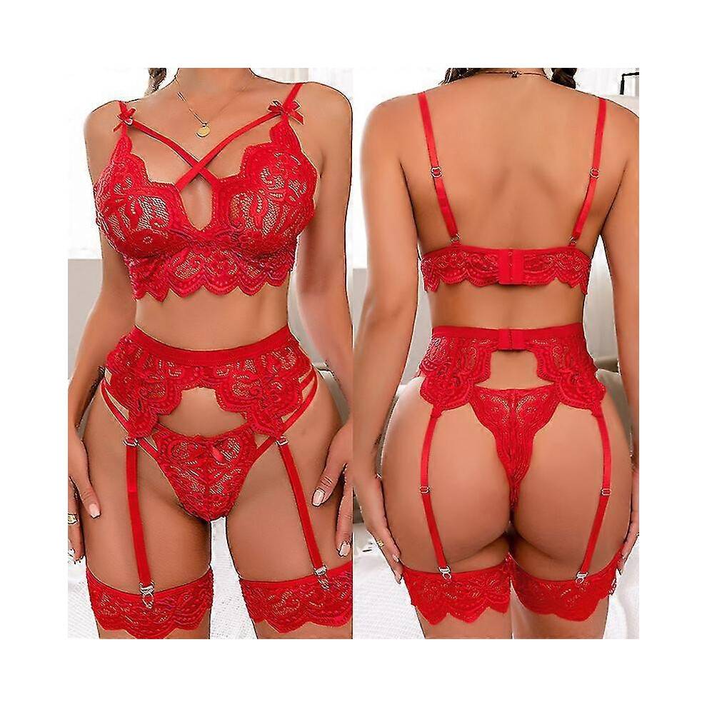 (203 blue, M) Sexy Erotic Lingerie Women Bra And Panty Garters 3pcs See Through Lingerie Sets Sexy Women's Underwear Set Female Sexy Costumes