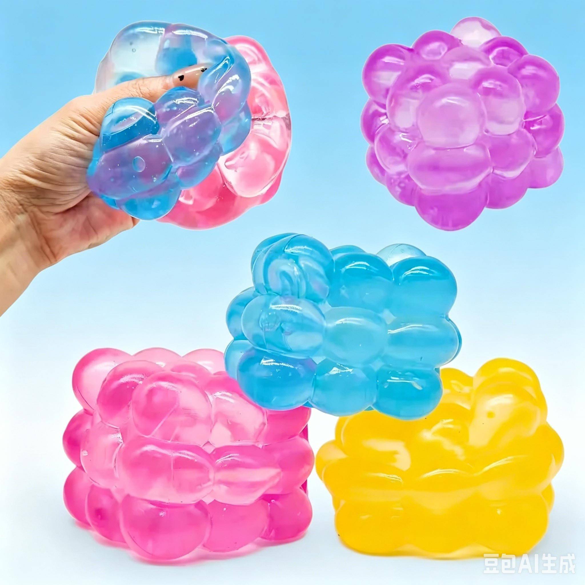 Schylling Needoh Nice Cube Sensorisk Fidget Stresslindring Ångestverktyg för Fokus ADHD Kontorsbord Lugnande Gadget blue