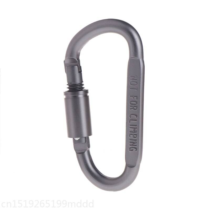 D formad camping karbinhake aluminiumlegering låsning krok ring nyckel klättring verktyg - Grå
