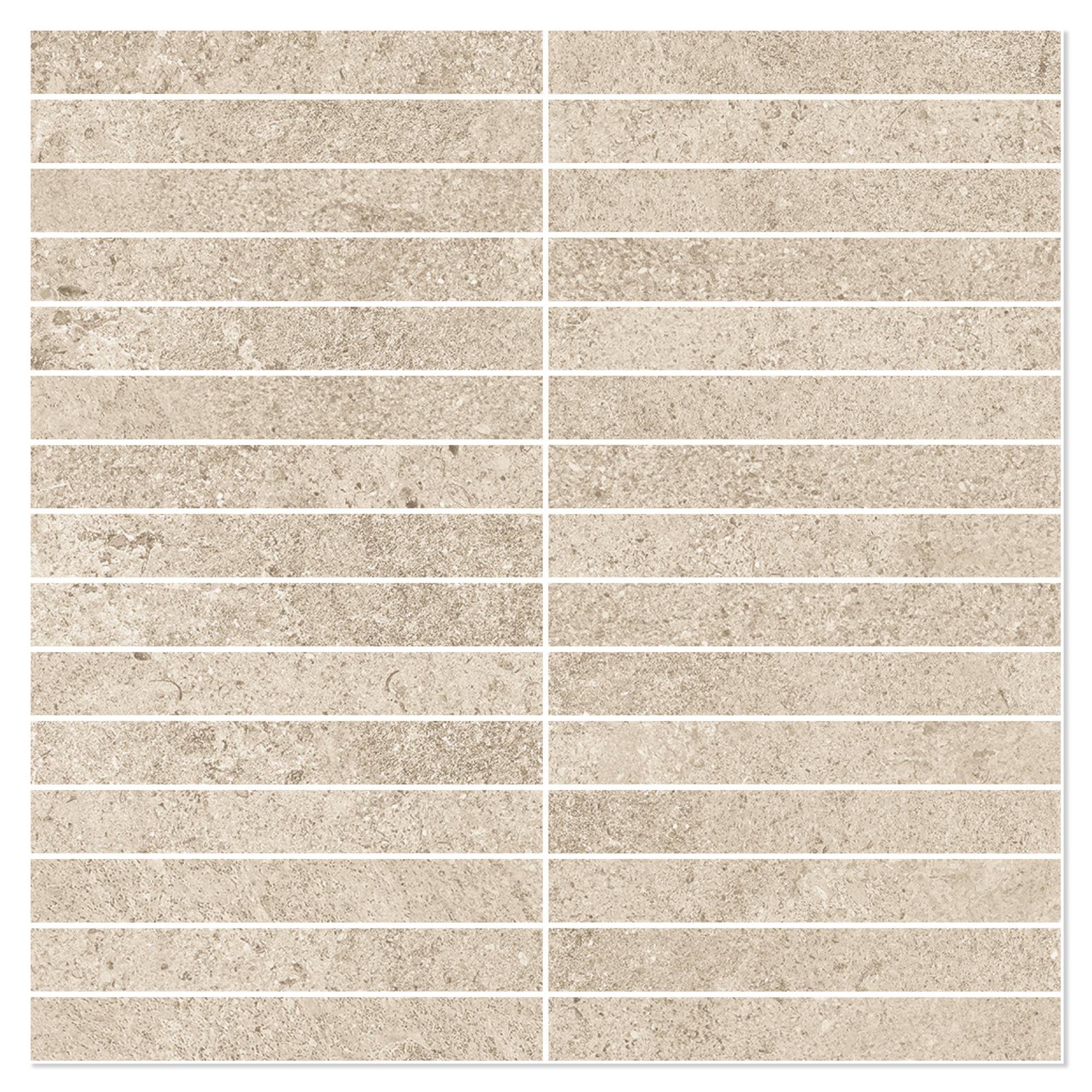 Sant’Agostino Mosaik Klinker Bergstone Ivory Matt-Struktur 3D 30x30 cm