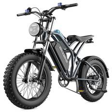 [EU Direct] EKXBIKE T1 Electric Bike 1000W Motor 48V 20Ah Battery 20*4.0inches Tires 100KM Max Mileage 180KG Max Load Electric Bicycle - Black