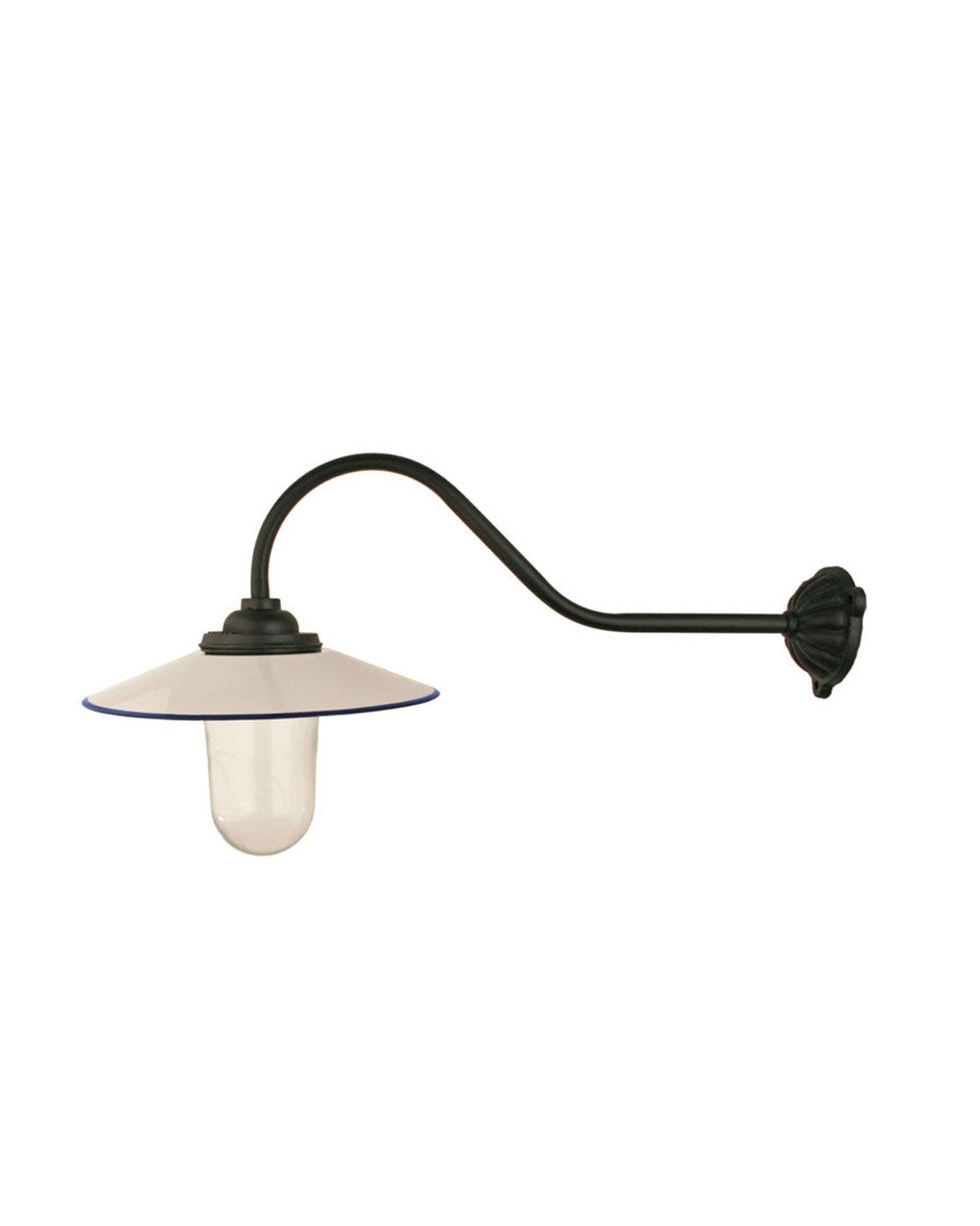Udendørslampe - Staldlampe 90° krog, hvid skærm