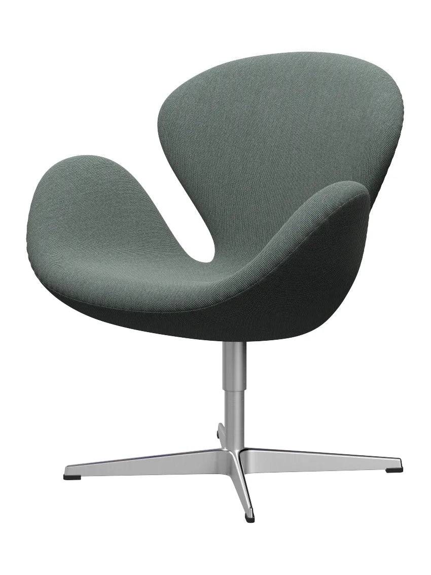 3320 Svanen i stof (prisgruppe 2) af Arne Jacobsen Steelcut Trio / 916 White/Dark Green - Jacobsen Plus