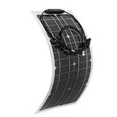 100W Solpanel, Solpanel för Båt i Allväder Monokristallin Solpanel 100W 100 Watt Bärbar Solpanel Flexibel Utomhus Husbil Båt Solpanel Strömförsörjning