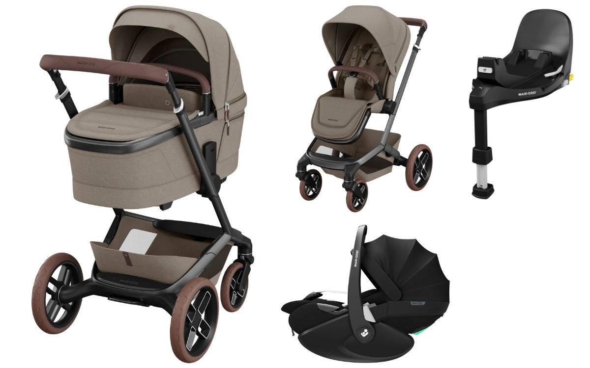 Maxi Cosi Fame 3-in-1 Stroller Set incl. Pebble 360 Pro2 i-Size + FamilyFix 360 Pro - Twillic Truffle