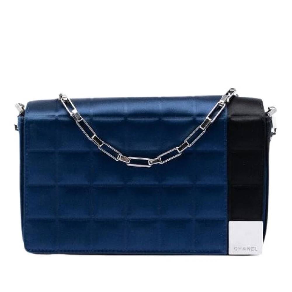 Chanel Vintage Pre-owned Quilted Satin Shoulder Bag - Vintage - Dame - Blå - ONE SIZE - Uld