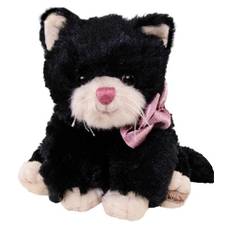 Katt svart vit katt rosa nos rosett mjukisdjur Bukowski Design