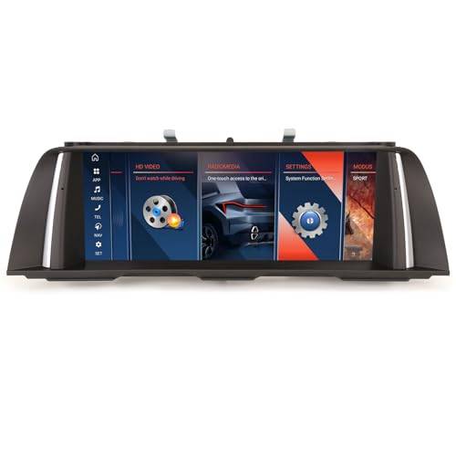 Erisin 10,25 tum trådlös CarPlay Android 12.0 bilradio, GPS navigator för BMW 5-serien F10/F11 (2010–2012) med CIC stöder IPS iDrive OEM Bluetooth DAB+ Android Auto Mirror Link WiFi TPMS 4 GB RAM+64 GB ROM