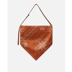 Pinko, Medium size scarf shoulder bag in bandana print fabric, Arabe-or antique, U