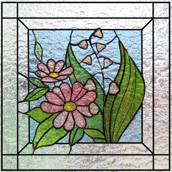 Fönsterfilm med vårblommor - 56x56 cm