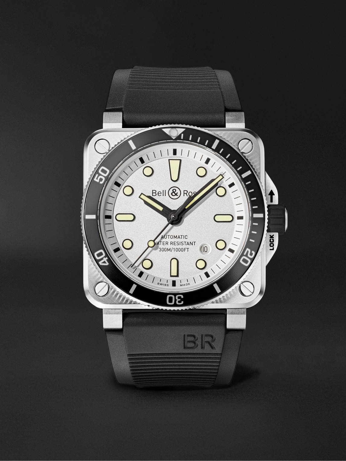 Bell & Ross - BR 03-92 Diver Automatic Stainless Steel Watch, Ref. BR0392-D-WH-ST/SRB - Men - White