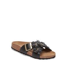 Birkenstock Birkenstock Black Siena Flowers Smooth Leather Sandals