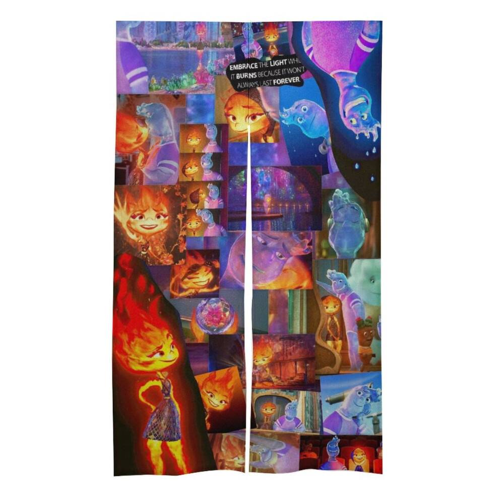 Dørgardin i linned, 86 x 137 cm, 2 paneler