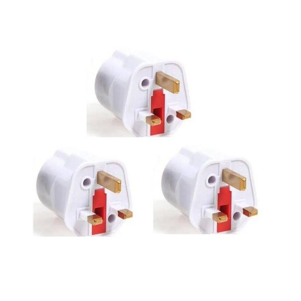 3PC Plug Adapter EU to UK European to British Universal Travel Adapter Type G Electrical Plug Converter Power Socket(UK)