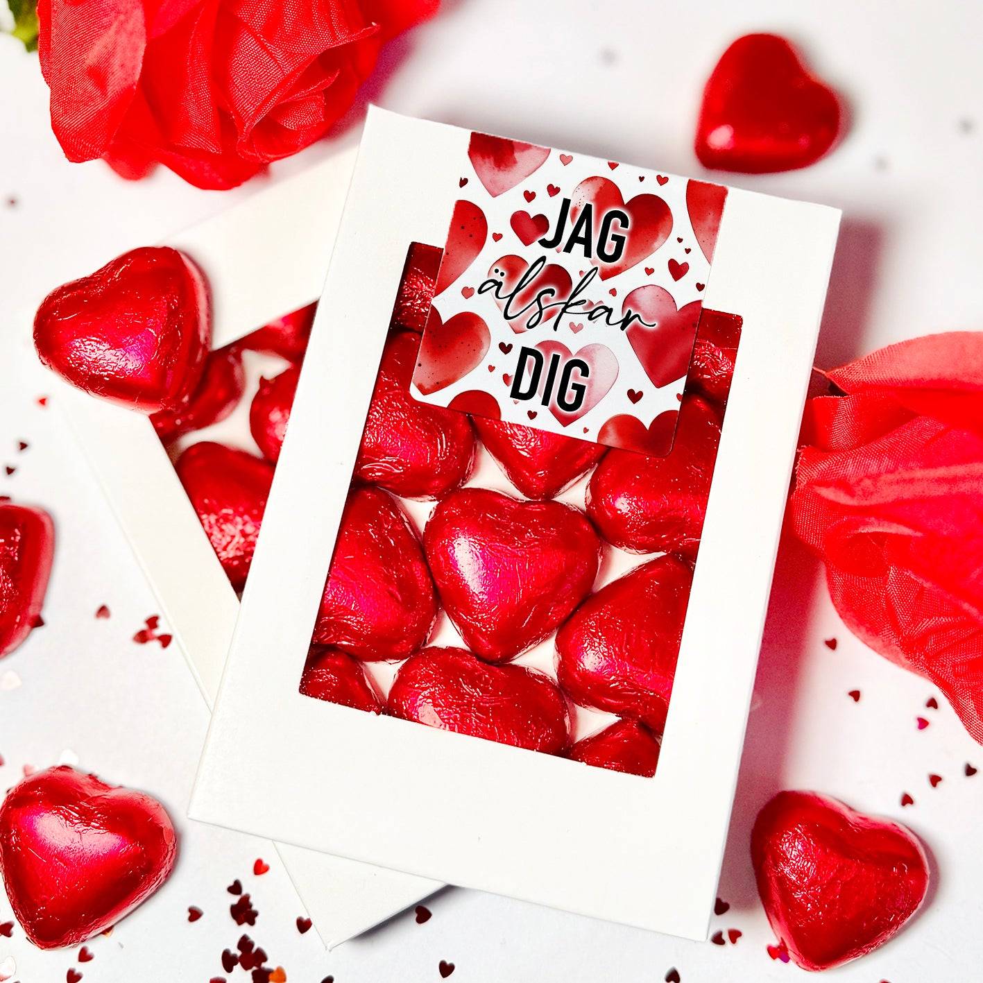 Chokladask med hasselnötshjärtan – Jag älskar dig ❤️🍫
