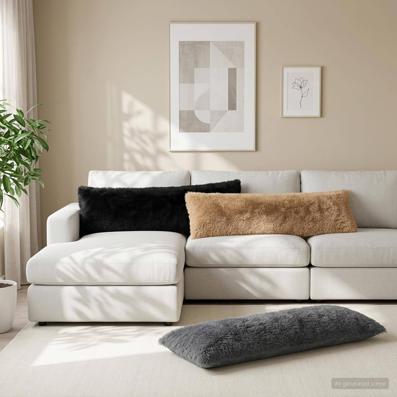vidaXL Pudebetræk 2 pcs HEERLEN Sort 40 x 145 cm PV Fleece