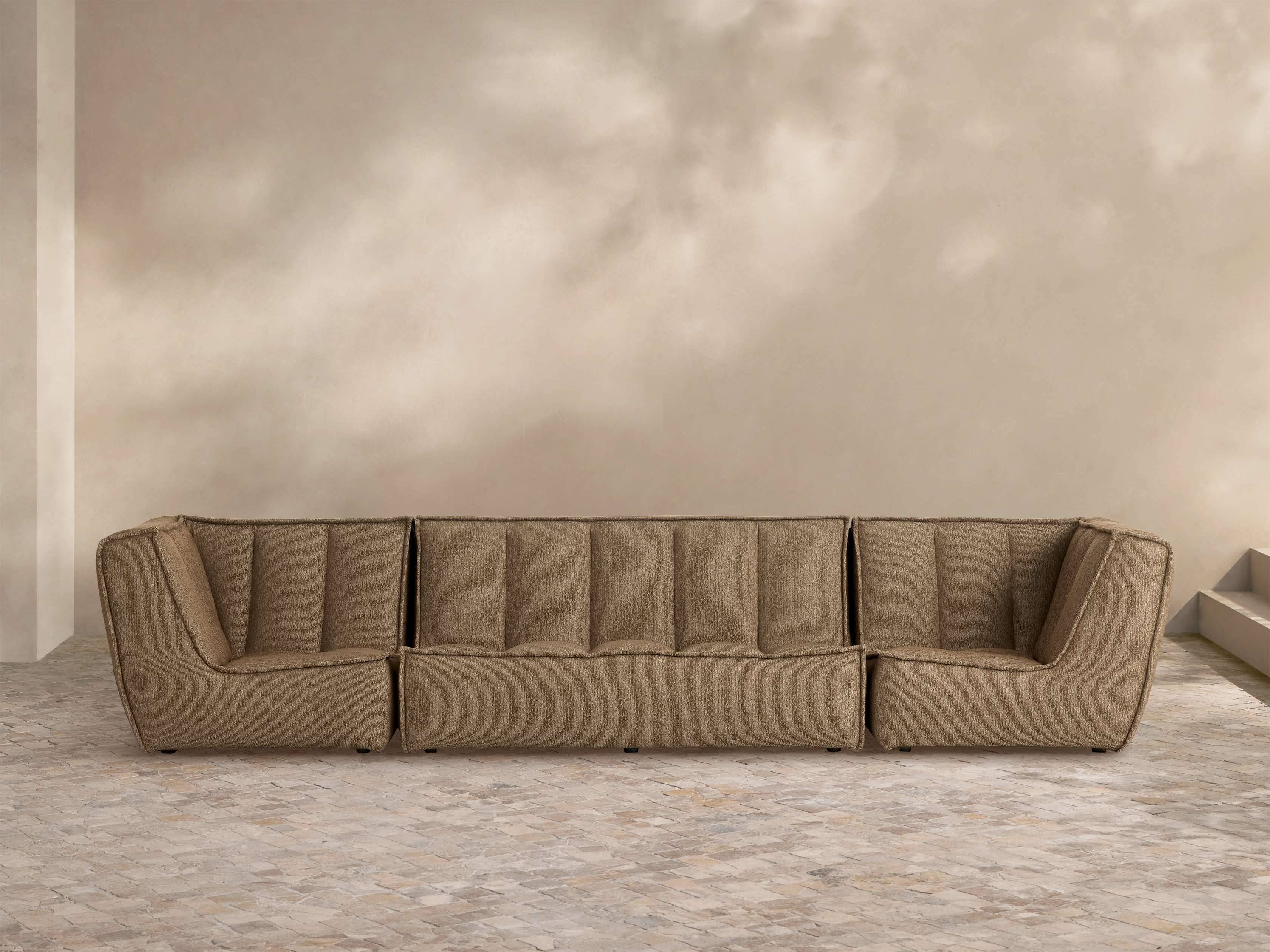 Porto Outdoor Three-Piece Sectional - ADRIAN CASHMERE