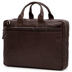 Mørkebrun Montreal XL Computertaske i Læder