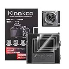 kinokoo Skärmskydd för Fuji Instax WIDE EVO kamera, 0,25 mm 9H hårdhet kristallklar härdat glasfilm för Instax WIDE EVO med mjuk PET objektiv film - anti-repor & bubble-fri (3+3 förpackningar)