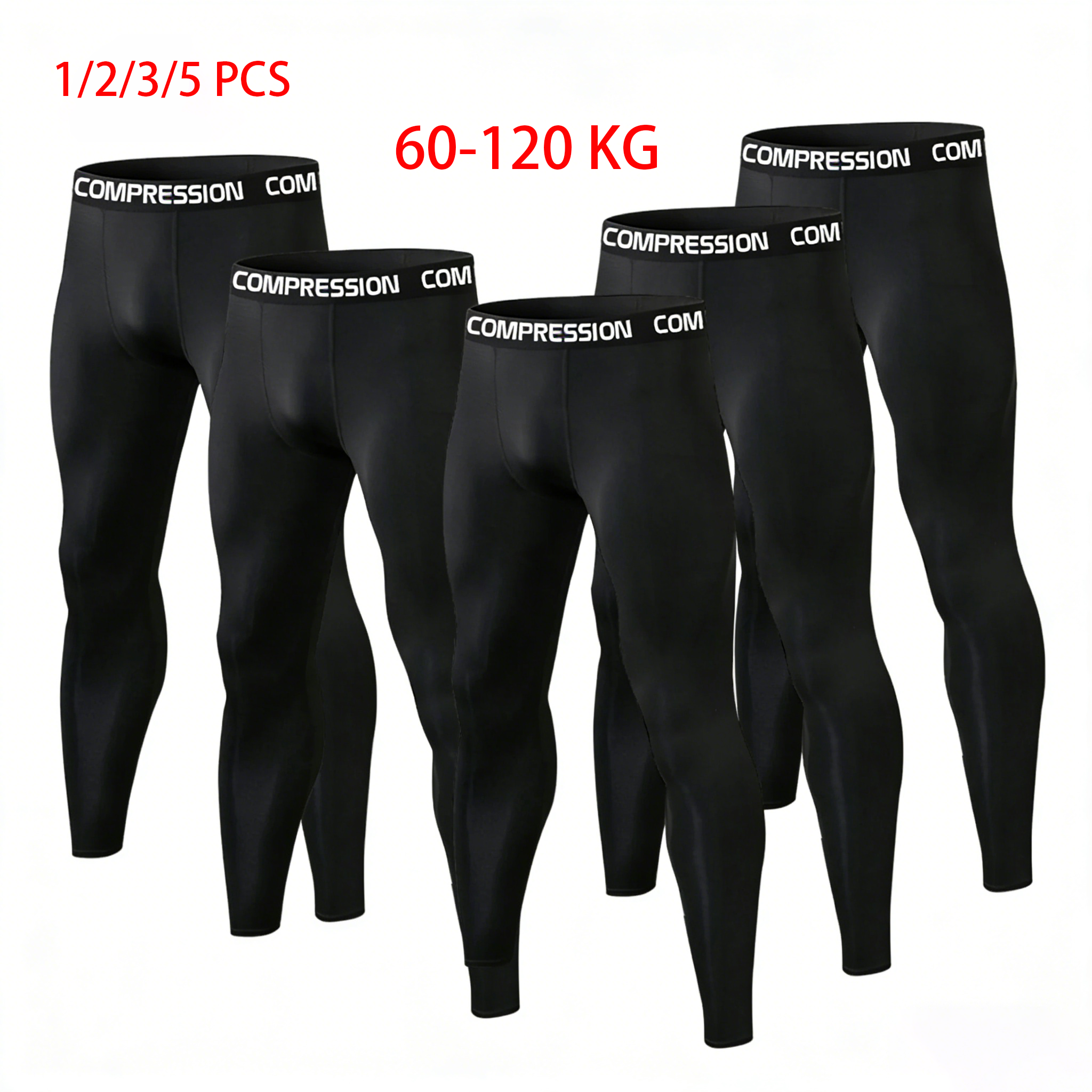 1/2/3/5 Piece Tights Sport Men Compression Running Leggings Quick Dry Gym Workout Sportwear Bottoms