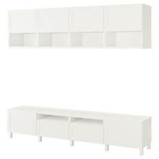 IKEA - BESTÅ tv-møbel, kombination, hvid/Hanviken/Stubbarp hvid, 240x42x230 cm