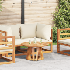 vidaXL Havekaffebord Ø70x40 cm Massivt teaktræ
