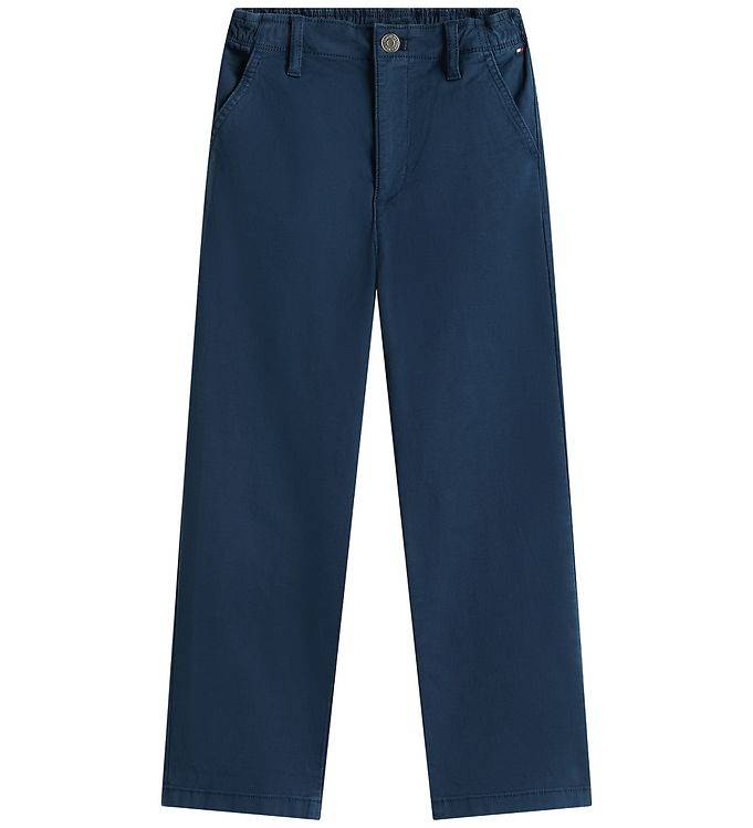 Tommy Hilfiger Byxor - Dark Natt/Marinblå Blue - Tommy Hilfiger - 10 år (140) - Byxor - Bomull