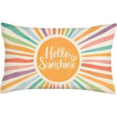 1PC Hello Sunshine Summer Outdoor Pillow Covers 12x20, Colorful Sun Lumbar Throw Cushion Cases For Sofa Couch Home Decor - Orange - 30*50