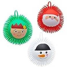 Toyland® 13 cm Giant Jiggly Squishy Ball Buddies - Nyhetsjulklappar - Squeeze Toys - 1 slumpmässigt vald - Tomte, tomte eller snögubbe