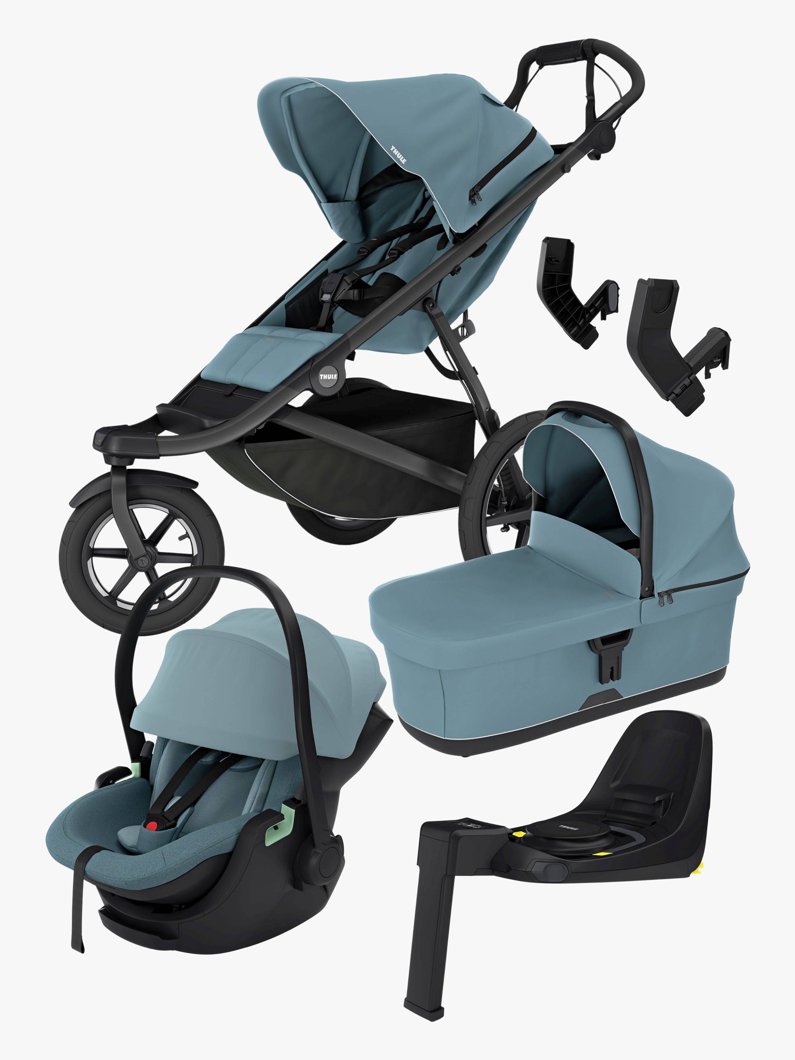 Thule Urban Glide 3 Duovagn inkl. Babyskydd och Bas, Mid Blue