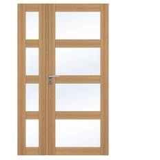 Fransk dør fra Swedoor, Unique GW04L, Halvanden, Lakeret eg, Advance-line, M12x20