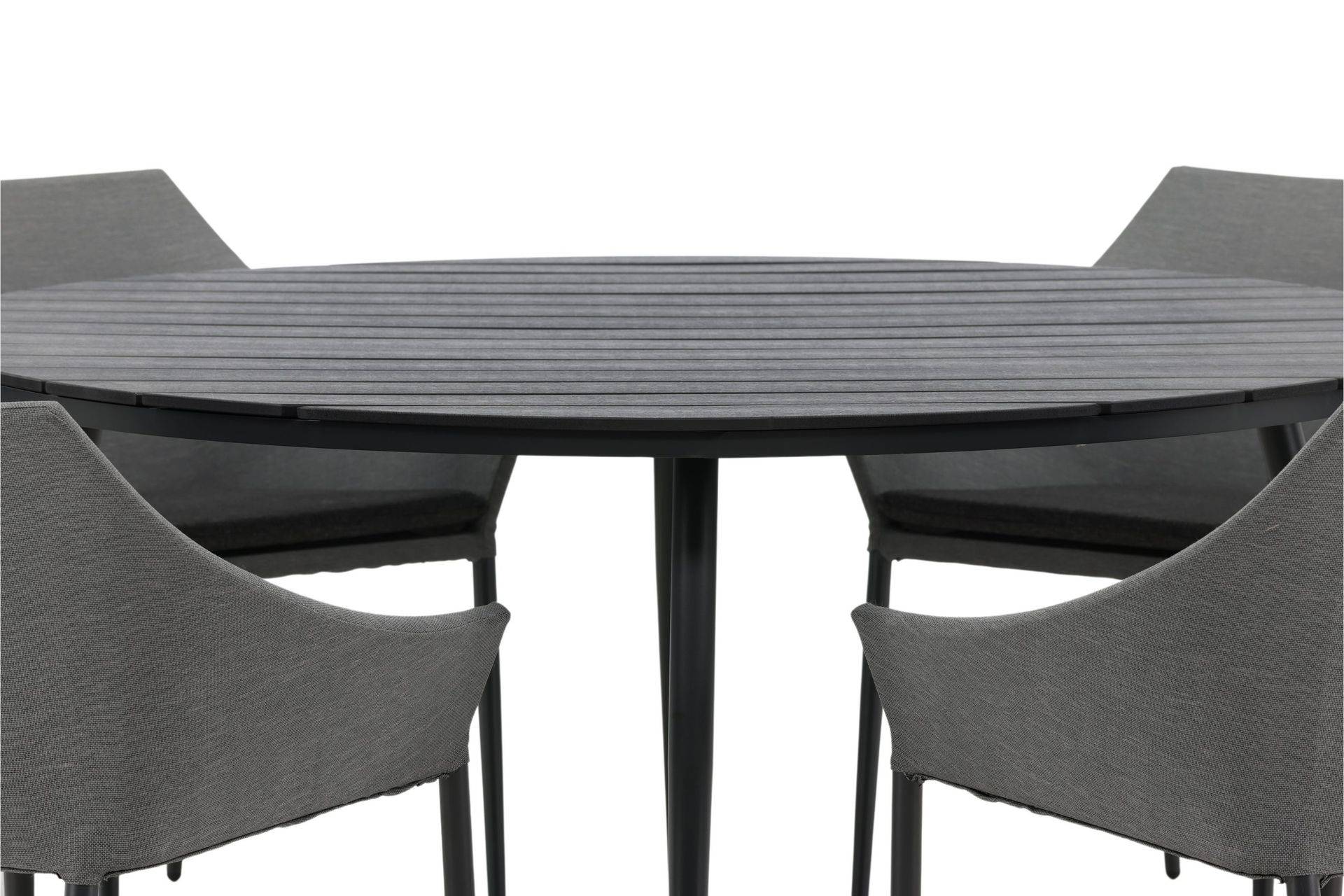 Venture Home Break Matgrupp Utomhus Rund 150 cm + 6 Spoga Matstol - Svart utomhus