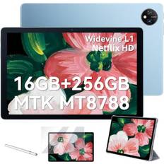 Blackview Tablet 256 GB, Android 13 Tablet 10 Zoll, 16 GB RAM, MTK MT8788, 13 MP, 7680 mAh, Face ID/OTG/BT/5G WiFi/Type-C/3,5 mm Headphone Jack mit Stift und Schutzhülle und gehärteter Folie