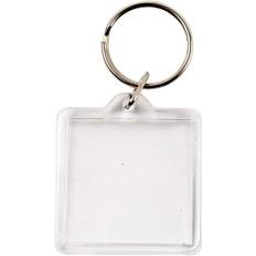 Nøglering med billede firkantet 4x4 cm - 25 stk