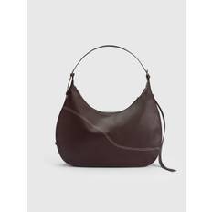 Potenza Walnut/Contrast Stitch Grained Leather Large hobo bag - One Size (One Size)