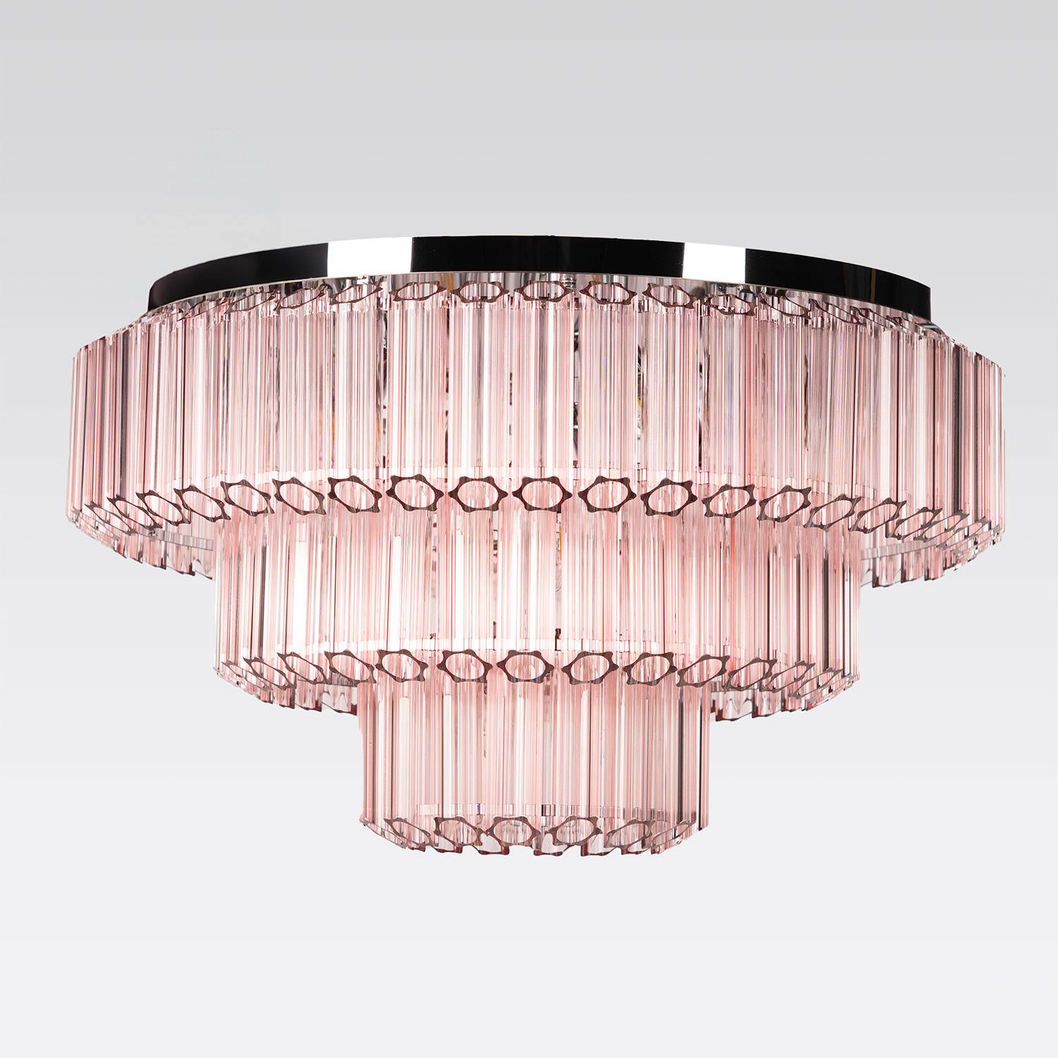 Kristallplafond 80cm Rosa/Krom - Verona | Taklampa | Vesani