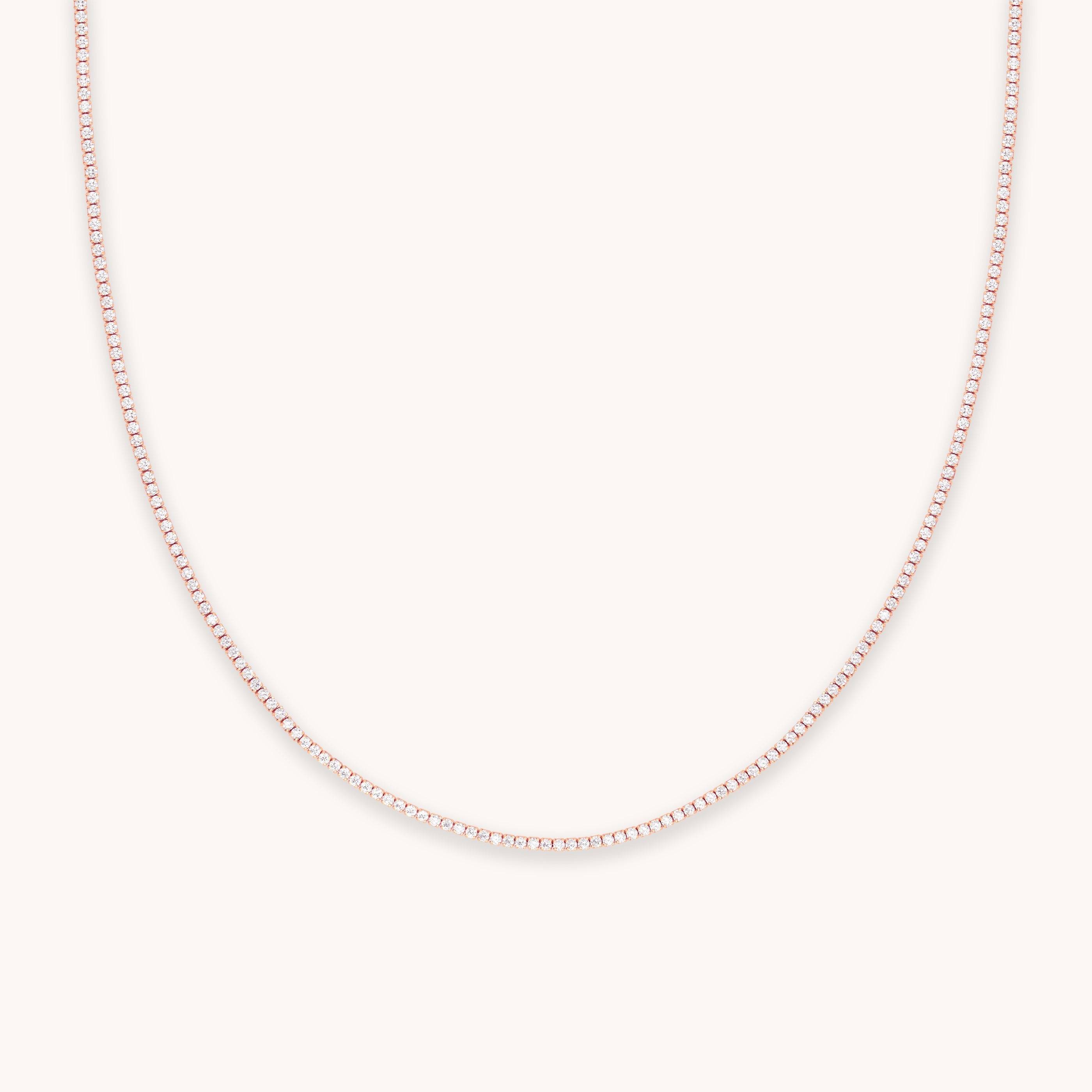 Tennis Chain Necklace in Gold - 38-43 cm | Jewellery by Astrid & Miyu