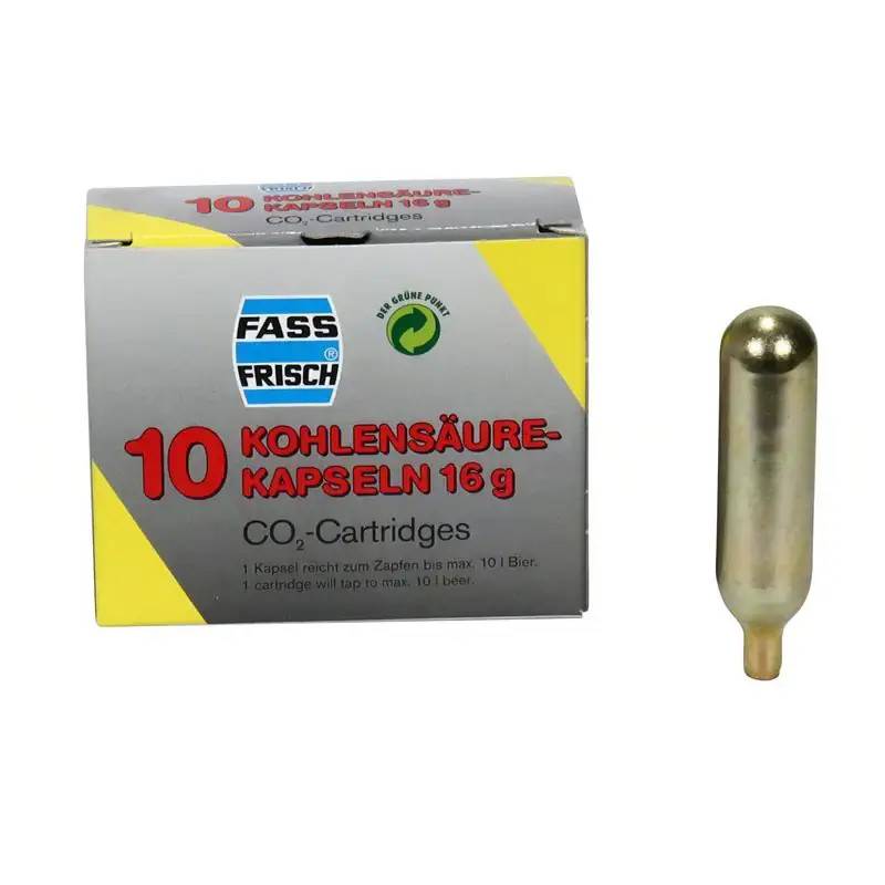 Co2 patroner 16 gram uden gevind (10 stk).