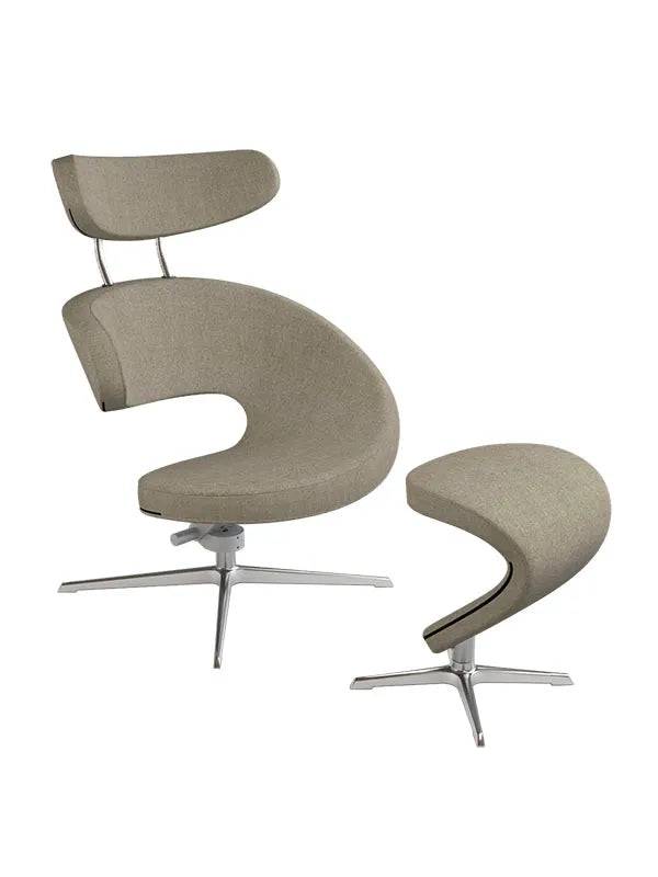 Peel™ Lænestol, venstre fra Variér Mixed brown HAL270 / Inklusiv skammel - Jacobsen Plus