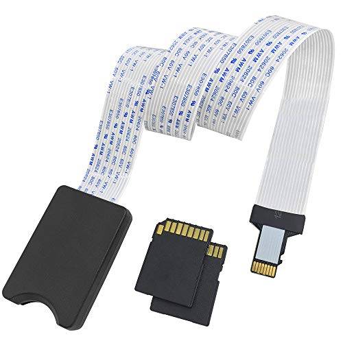AFUNTA Micro SD till SD-kort 18,9 cm/48 cm förlängningskabel med flexibel sladd och Micro SD/TF till SD-kortadaptrar 2 st 3 i 1 flashminneskort, skärm kompatibel med GPS/DVD/DVR/LED