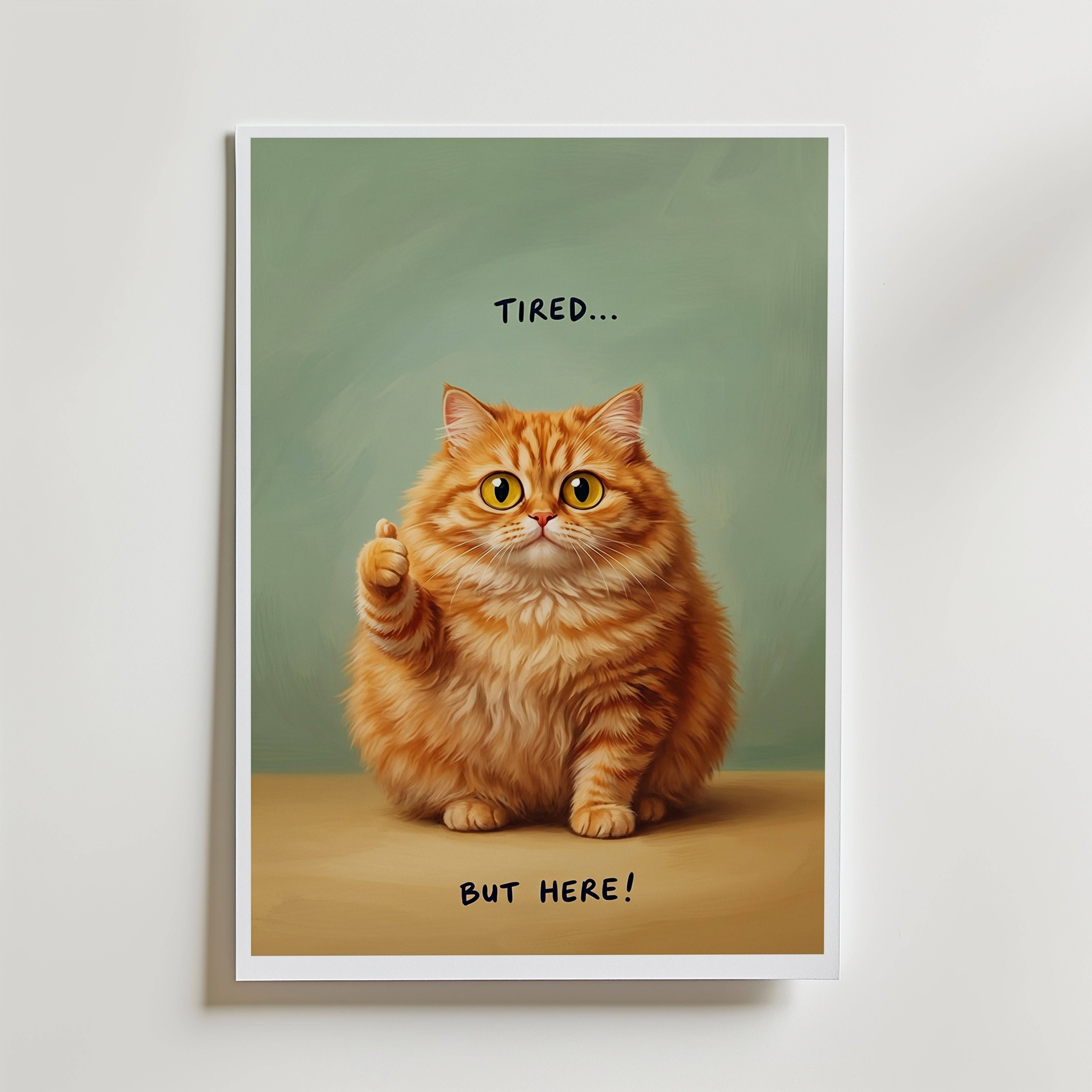 Tired But Here Poster - Fine Art Poster 21x30 cm