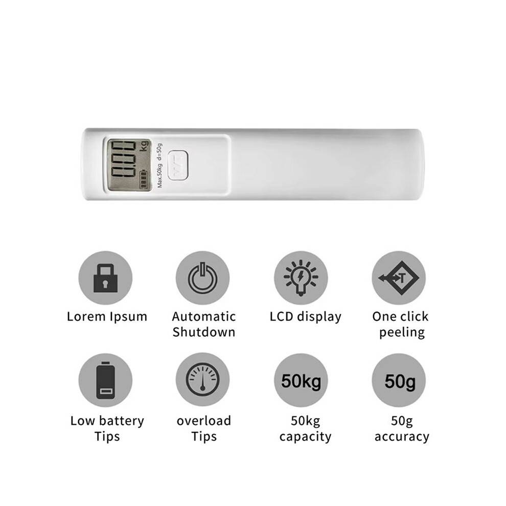 2X Hand Luggage Scale Power Generation 50kg 50g Portable Manual Digital Hanging Luggage Weight Scale No Need Battery