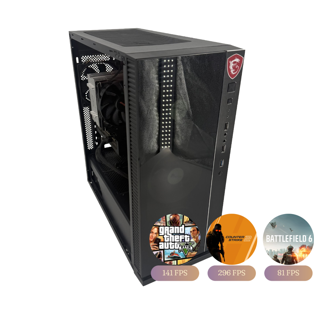 Gaming Desktop / RTX 4070 12GB / Intel i5 - 9600K / 16GB DDR4 (2133MHz) / 1TB SSD + 500GB SSD / Okej Skick