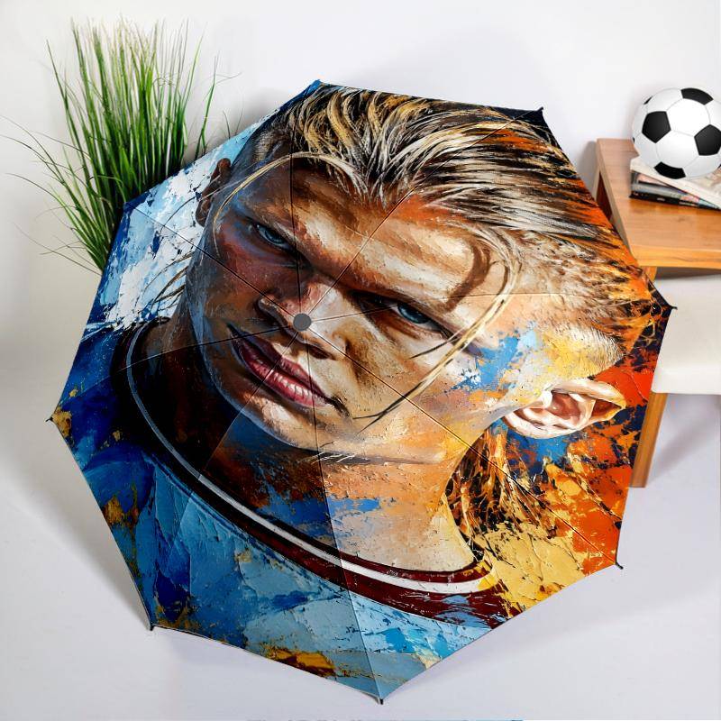 Haa-lCity Artwork  Automatic Folding Umbrella - 8-Rib Travel Umbrella with Auto Open/Close & Portable, Gift for Christmas, Birthdays