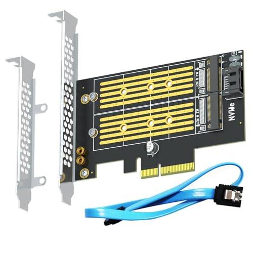 GLOTRENDS PA12 M.2 PCIe Adapter för en M.2 NVMe SSD och en SATA SSD