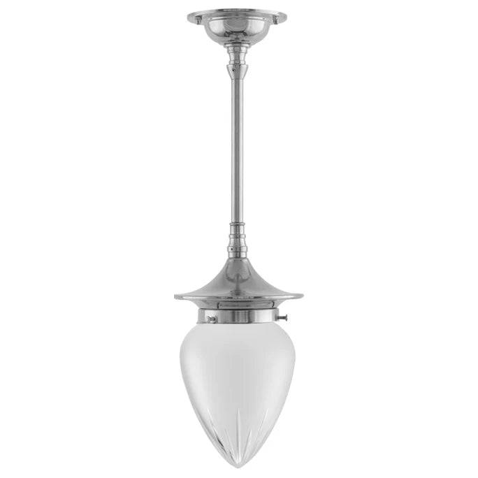 Taklampa - Dahlbergspendel 80 nickel, mattglas droppe - 35 cm