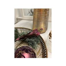 Deko fugl Fuchsia/guld