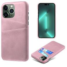 Läderskal Med Kortfack iPhone 14 Pro Rosa